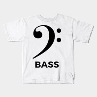 Bass Clef - Text On Bottom Kids T-Shirt